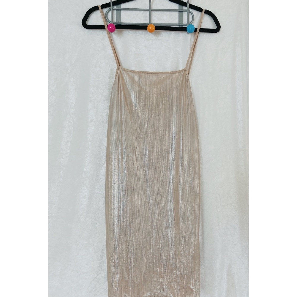 Kendall and Kylie Gold Slip Mini Dress